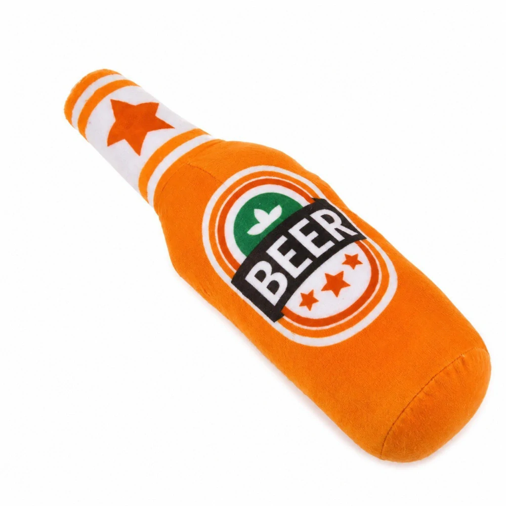 Plyšová hračka pro psy se zvukem – pivo 26 cm