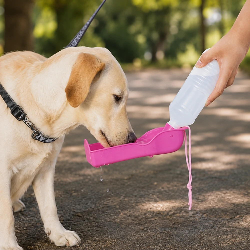 Cestovní láhev na vodu pro psy s miskou – 500 ml