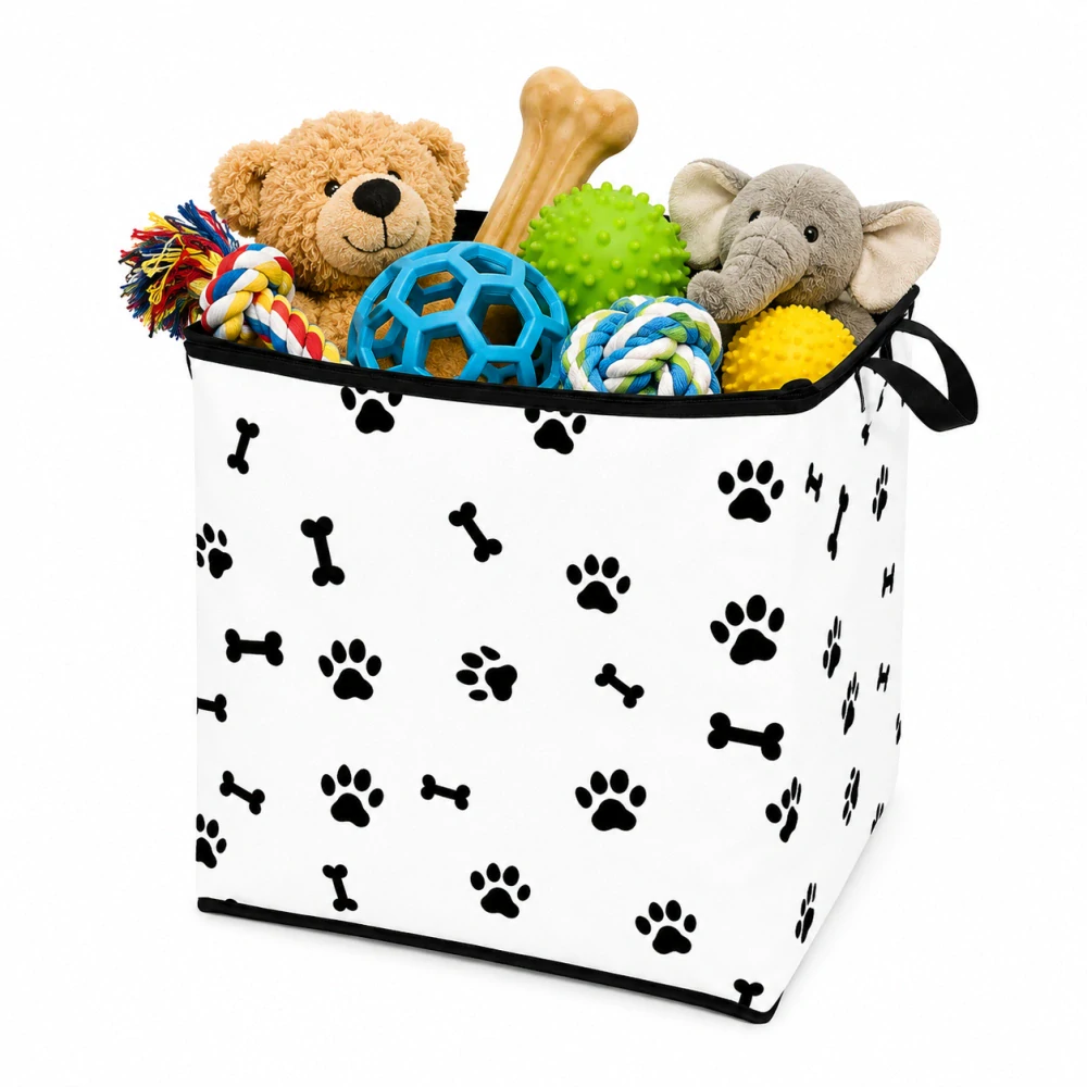 Úložný box na psí doplňky – skládací organizér, 50 × 50 cm