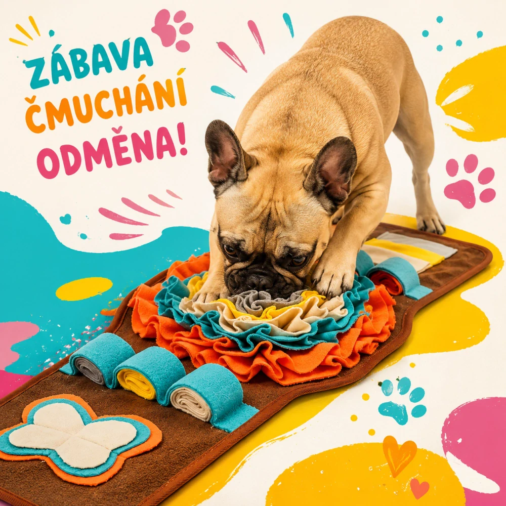Čmuchací kobereček pro psy – interaktivní hlavolam (80 × 28 cm)