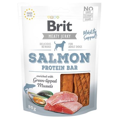 Brit Salmon Meaty Jerky - Měkké pamlsky na výcvik pro psy