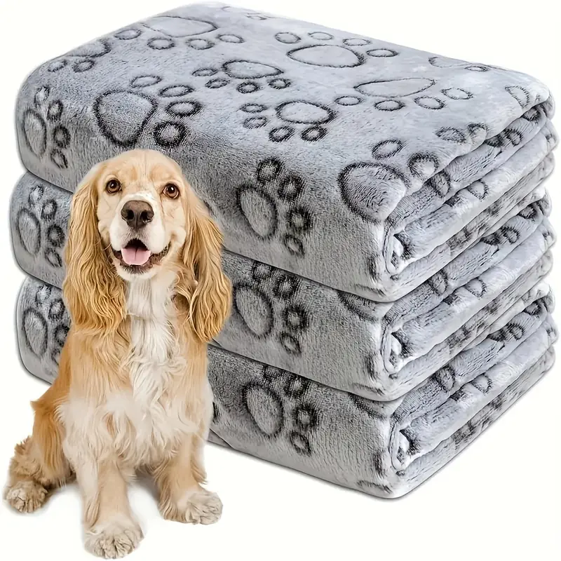 Měkká fleece deka pro psa – 120 × 100 cm Šedá