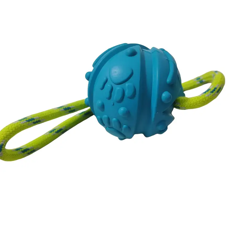 Gumový míček na šňůrce pro psy – 8 cm