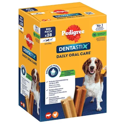Pedigree Dentastix Medium Mega Pack Dentální pamlsky pro psy 10–25 kg – 28 ks