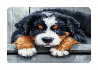 Podložka pod psí misky – bernský salašnický pes, 40 × 60 cm