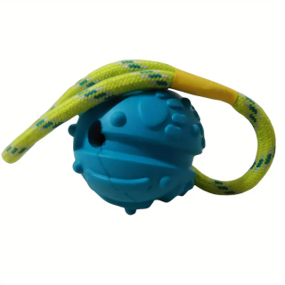Gumový míček na šňůrce pro psy – 8 cm