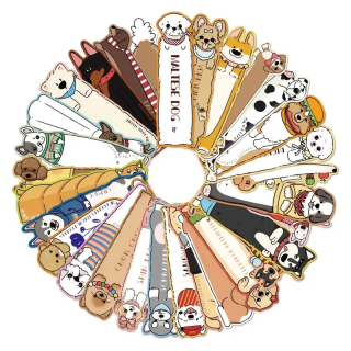 Papírová záložka do knihy s motivem psa – mix plemen, 15 × 4 cm